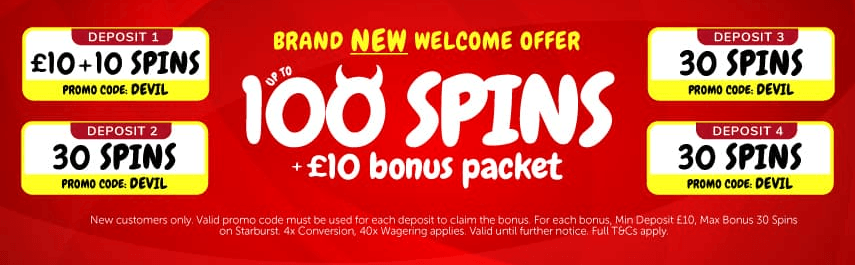 Slots Devil welcome bonus