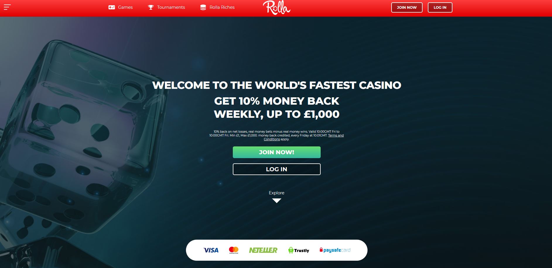 rolla casino homepage