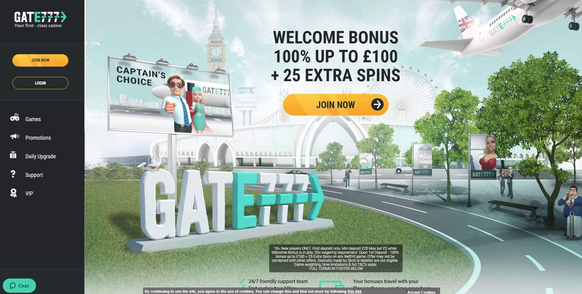Gate777 Casino homepage
